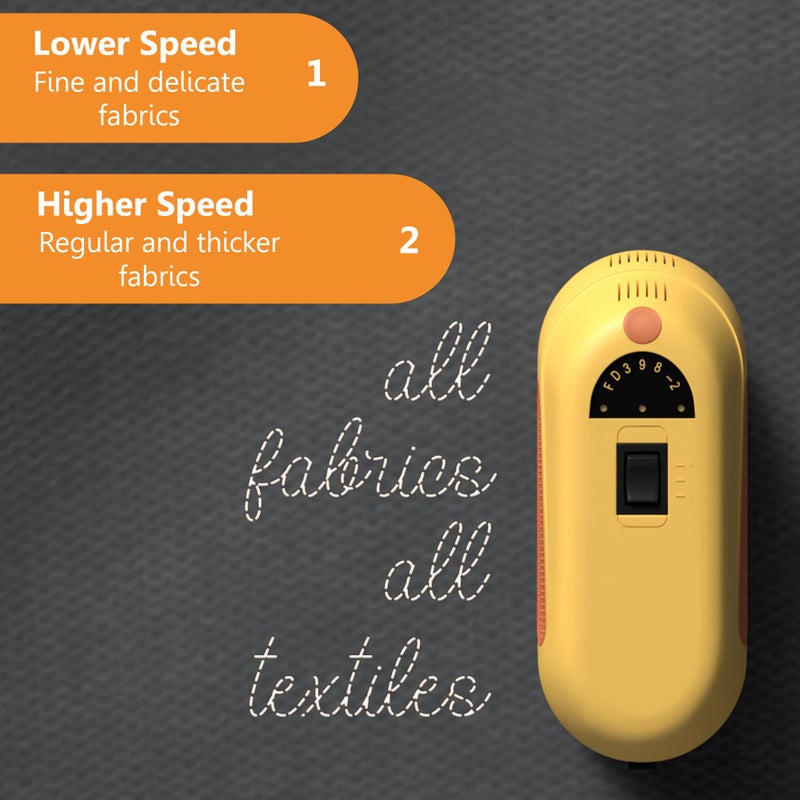 Pionix Extra Power Fabric Shaver - 35W Electric Lint Remover for Clothes/Upholstery/Furniture/Couch - Speed of 12000 RPM - Heavy Duty Sweater Shavers to Remove Pilling - Large Fuzz Remover Yellow - Image 5